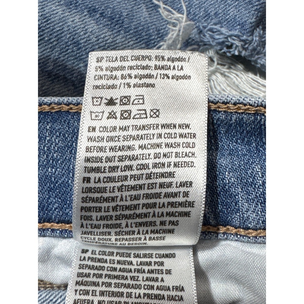 American Eagle High Waisted Baggy Distressed Light Wash Jeans Women Size 6 - Picture 6 of 9